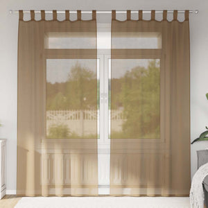 Hellbraune Voile Vorhänge 140x225 cm, 2er-Set