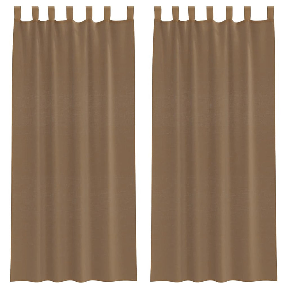 Hellbraune Voile-Vorhänge mit Schlaufen, 140x245cm, 2er-Set