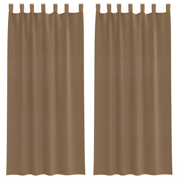 Hellbraune Voile-Vorhänge mit Schlaufen, 140x245cm, 2er-Set