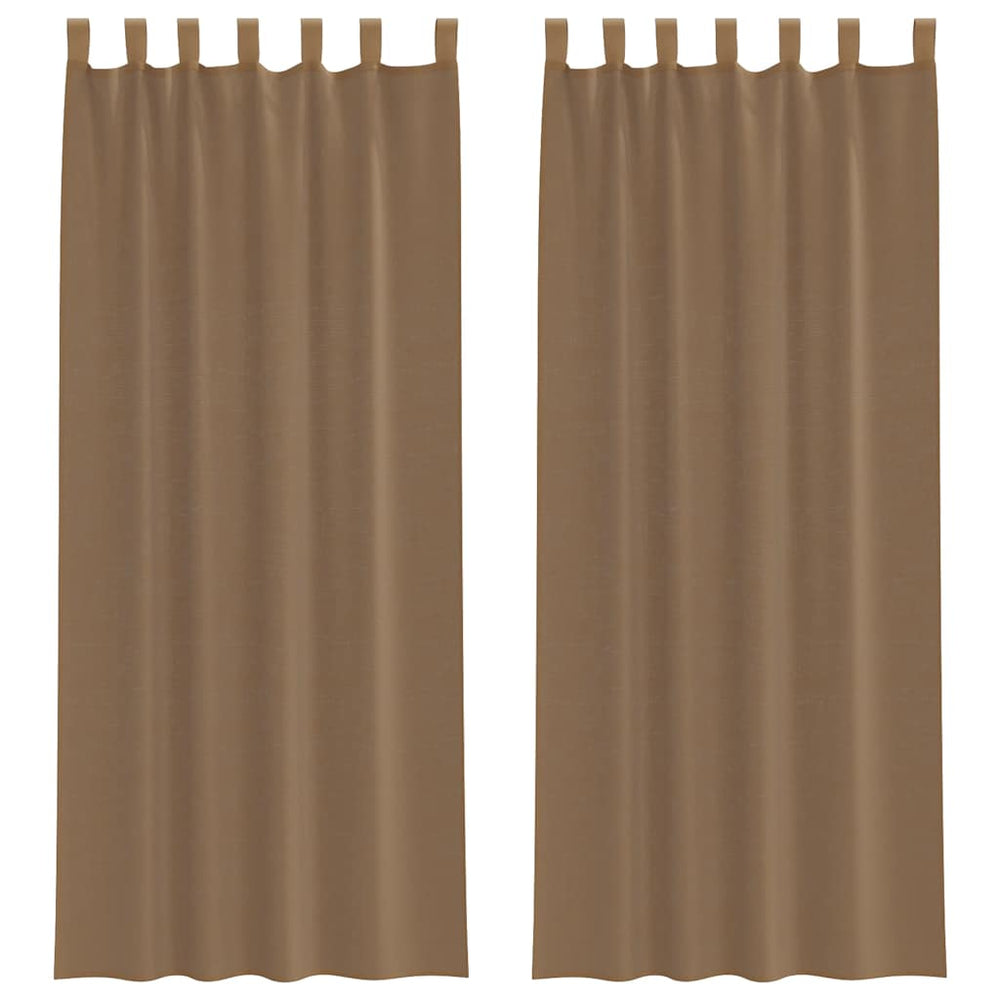 Hellbraune Voile-Vorhänge, 140x260 cm, 2er-Set