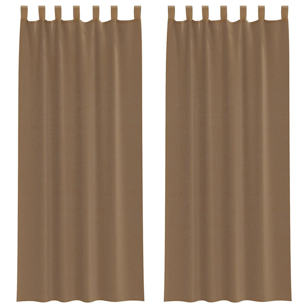 Hellbraune Voile-Vorhänge, 140x260 cm, 2er-Set