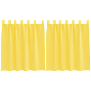 Gelbe Voile-Vorhänge mit Schlaufen 140x140 cm, 2er-Set