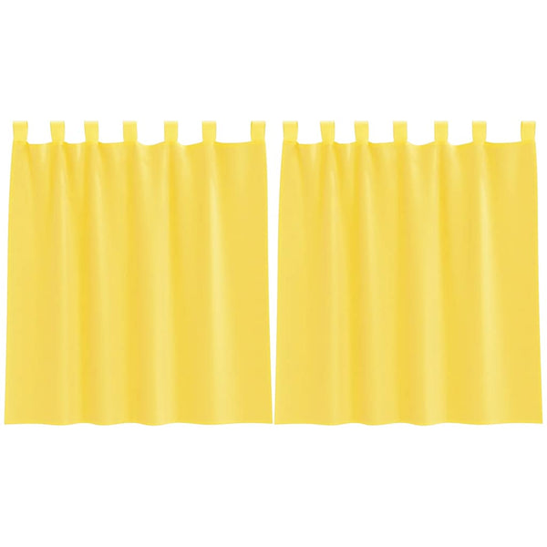 Gelbe Voile-Vorhänge mit Schlaufen 140x140 cm, 2er-Set