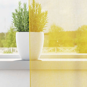 Gelbe Voile-Vorhänge mit Schlaufen 140x140 cm, 2er-Set