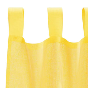 Gelbe Voile-Vorhänge mit Schlaufen 140x140 cm, 2er-Set