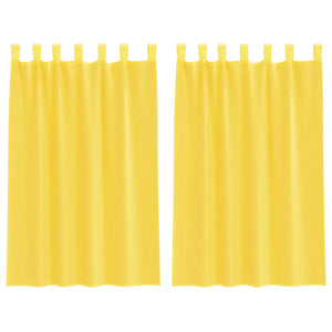 Gelbe Voile-Vorhänge mit Schlaufen 140x175cm, 2er-Set