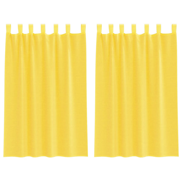 Gelbe Voile-Vorhänge mit Schlaufen 140x175cm, 2er-Set