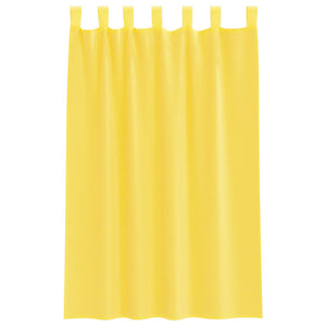 Gelbe Voile-Vorhänge mit Schlaufen 140x175cm, 2er-Set