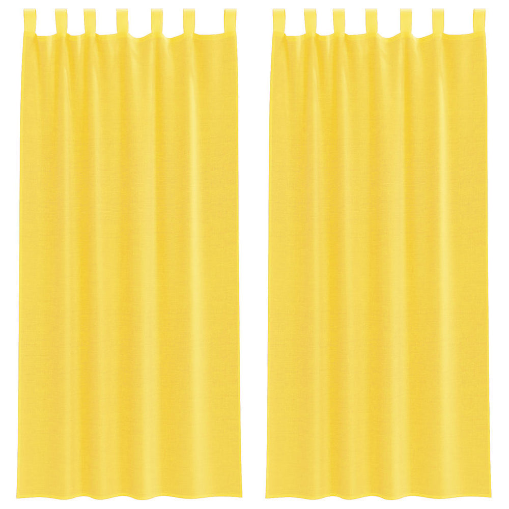 Gelbe Voile-Vorhänge mit Schlaufen 140x225 cm, 2er-Set