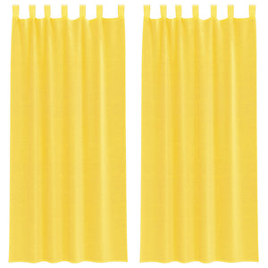 Gelbe Voile-Vorhänge mit Schlaufen 140x225 cm, 2er-Set