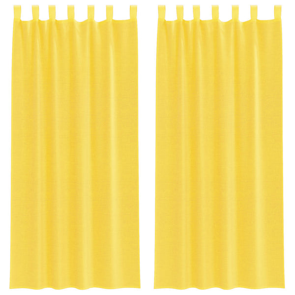 Gelbe Voile-Vorhänge mit Schlaufen 140x225 cm, 2er-Set