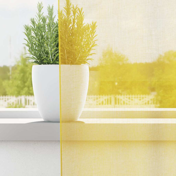 Gelbe Voile-Vorhänge mit Schlaufen 140x225 cm, 2er-Set
