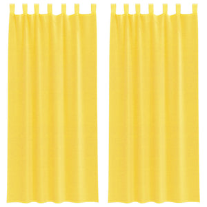 Gelbe Voile-Vorhänge mit Schlaufen, 2er-Set