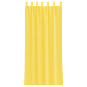Gelbe Voile-Vorhänge mit Schlaufen, 2er-Set