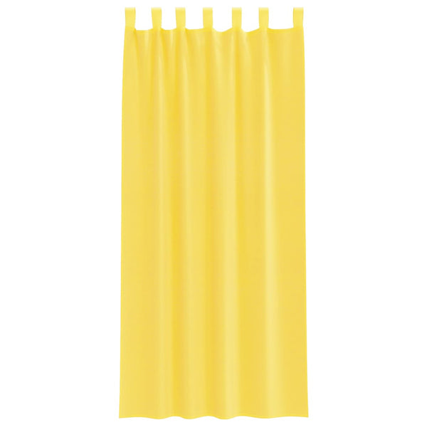 Gelbe Voile-Vorhänge mit Schlaufen, 2er-Set