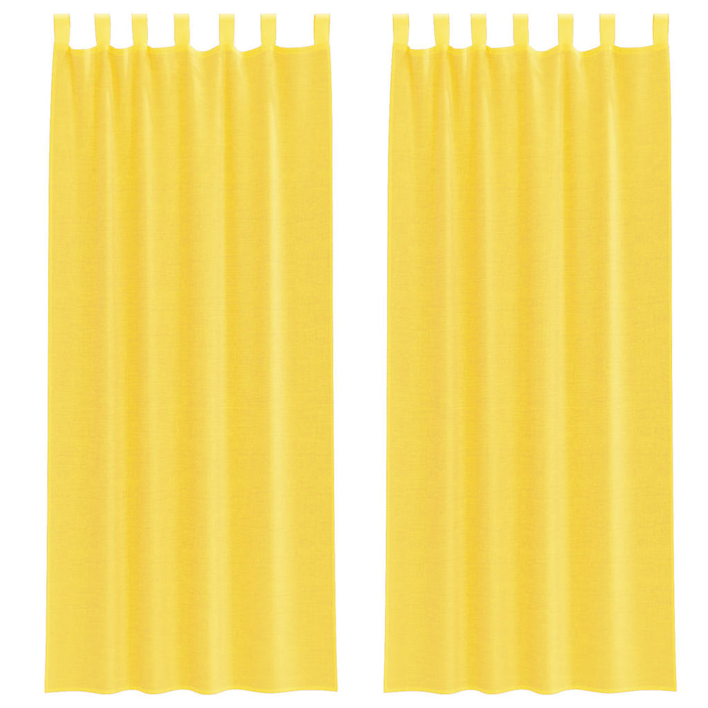 Gelbe Voile-Vorhänge mit Schlaufen, 140x260 cm, 2er-Set