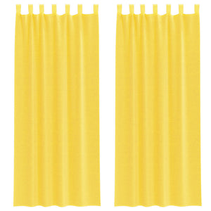 Gelbe Voile-Vorhänge mit Schlaufen, 140x260 cm, 2er-Set