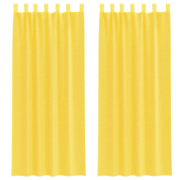 Gelbe Voile-Vorhänge mit Schlaufen, 140x260 cm, 2er-Set