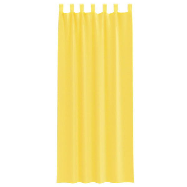 Gelbe Voile-Vorhänge mit Schlaufen, 140x260 cm, 2er-Set
