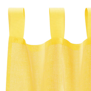 Gelbe Voile-Vorhänge mit Schlaufen, 140x260 cm, 2er-Set