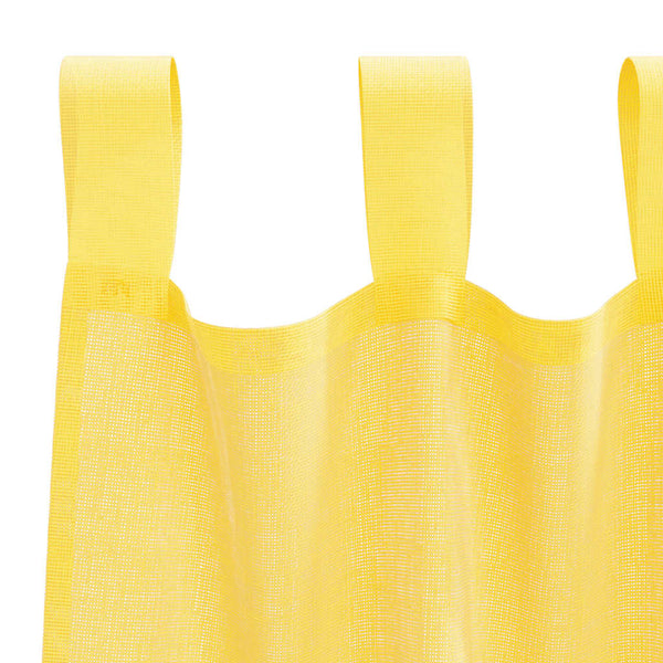 Gelbe Voile-Vorhänge mit Schlaufen, 140x260 cm, 2er-Set