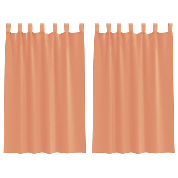 2er-Set Voile-Vorhänge Terrakotta 140x175 cm