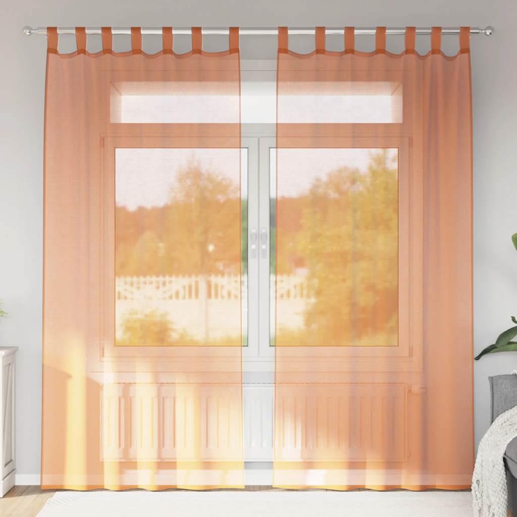 Terracotta Voile Vorhänge mit Schlaufen, 2er-Set