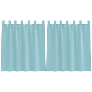 Türkise Voile-Vorhänge mit Schlaufen, 140x140 cm, 2er-Set