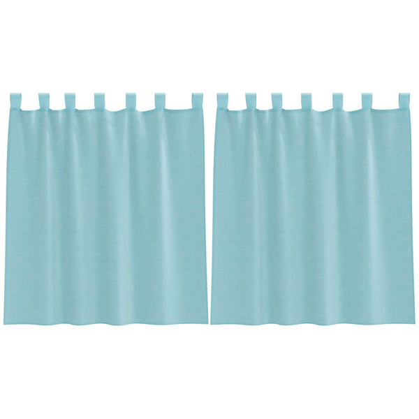 Türkise Voile-Vorhänge mit Schlaufen, 140x140 cm, 2er-Set