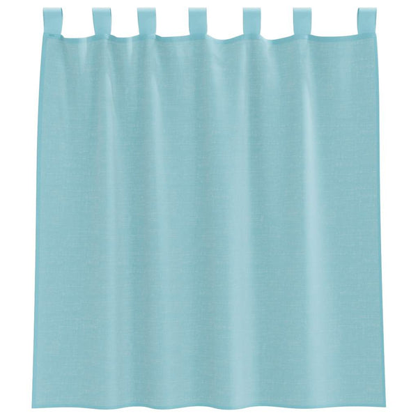 Türkise Voile-Vorhänge mit Schlaufen, 140x140 cm, 2er-Set