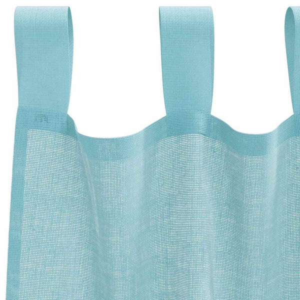 Türkise Voile-Vorhänge mit Schlaufen, 140x140 cm, 2er-Set