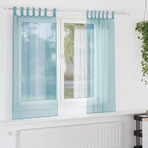 Türkis Voile Vorhänge mit Schlaufen 140x175 cm, 2er-Set