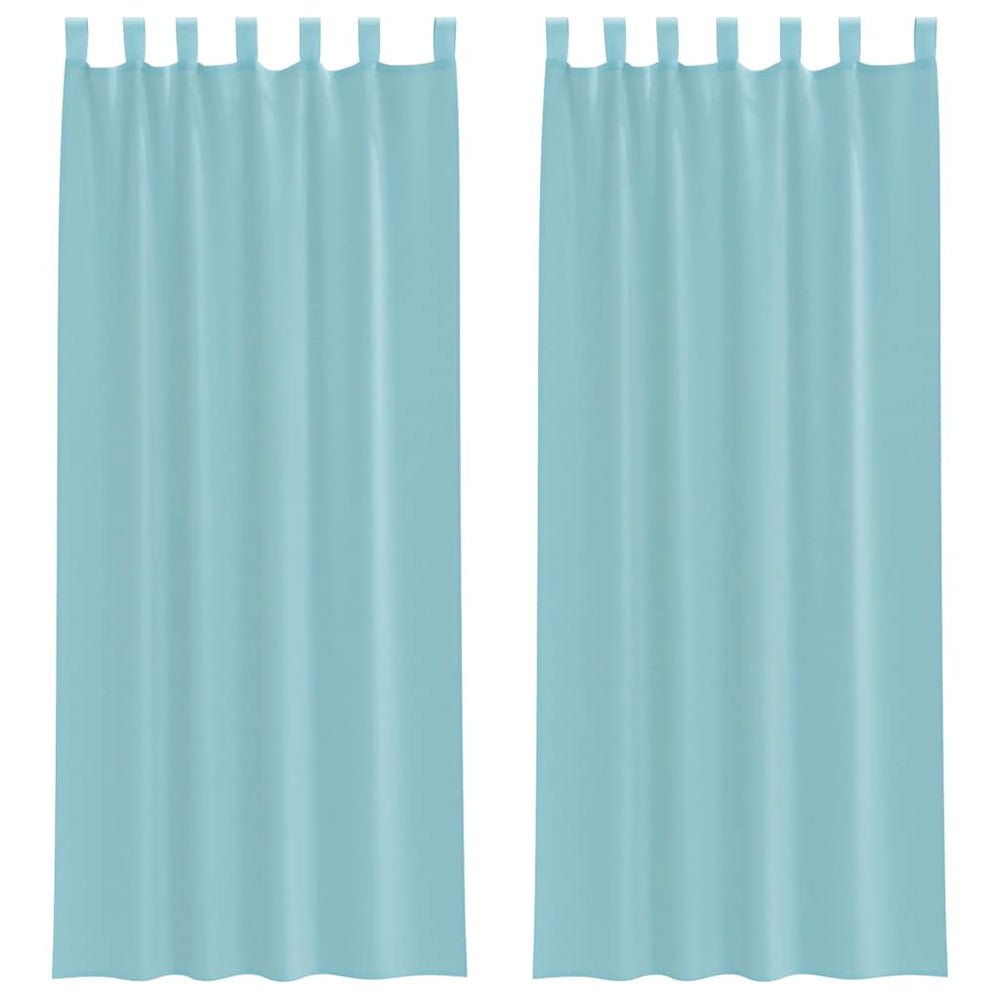 Türkise Voile-Vorhänge mit Schlaufen, 2er-Set