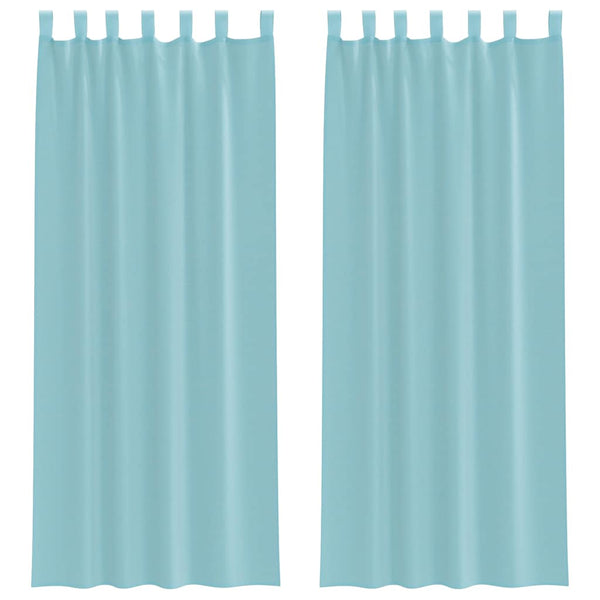 Türkise Voile-Vorhänge mit Schlaufen, 2er-Set