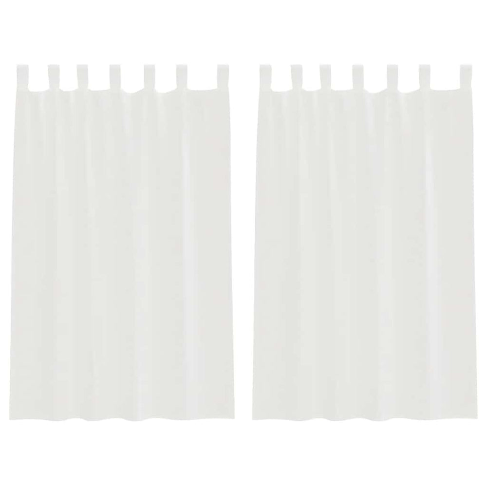 Weiße Voile-Vorhänge mit Schlaufen, 140x175 cm, 2er-Set