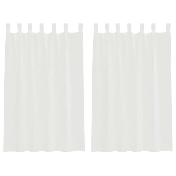 Weiße Voile-Vorhänge mit Schlaufen, 140x175 cm, 2er-Set