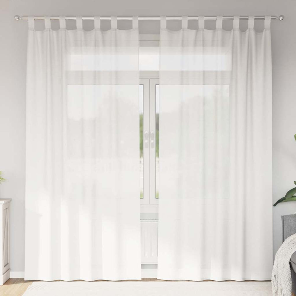 Weiße Voile Vorhänge mit Schlaufen 140x225 cm, 2er-Set