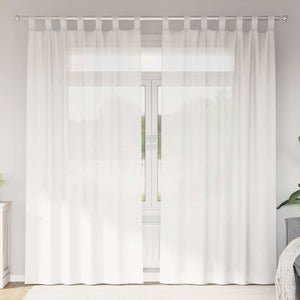Weiße Voile Vorhänge mit Schlaufen 140x225 cm, 2er-Set