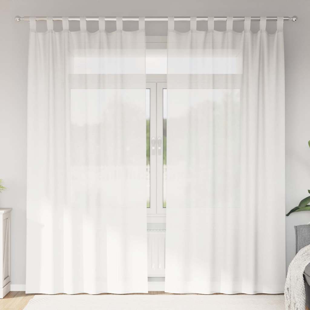 Weiße Voile-Vorhänge mit Schlaufen 140x245 cm, 2er-Set