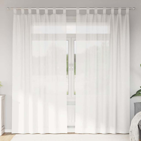 Weiße Voile-Vorhänge mit Schlaufen 140x245 cm, 2er-Set
