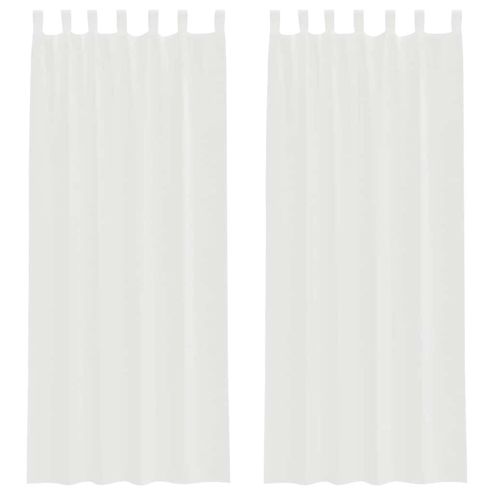 Weiße Voile Vorhänge mit Schlaufen, 140x260 cm, 2er-Set