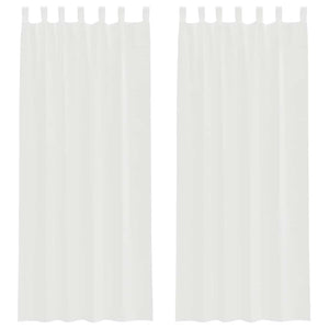Weiße Voile Vorhänge mit Schlaufen, 140x260 cm, 2er-Set