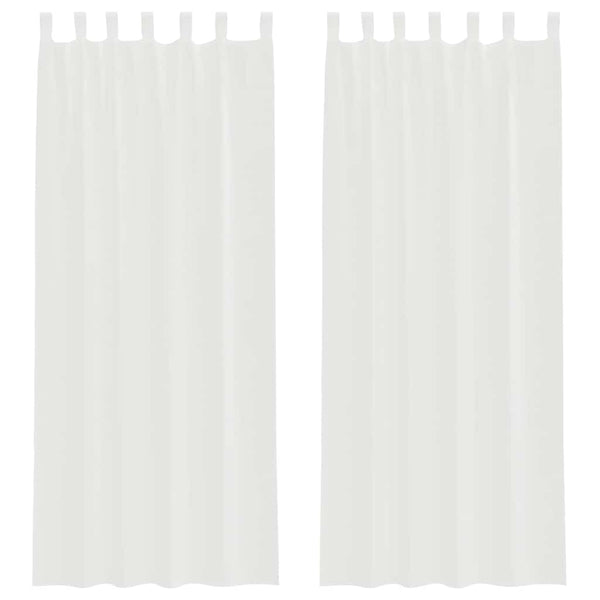 Weiße Voile Vorhänge mit Schlaufen, 140x260 cm, 2er-Set