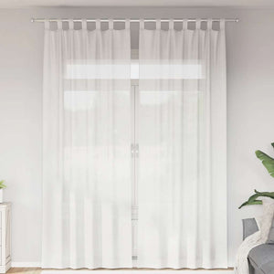 Weiße Voile Vorhänge mit Schlaufen, 140x260 cm, 2er-Set
