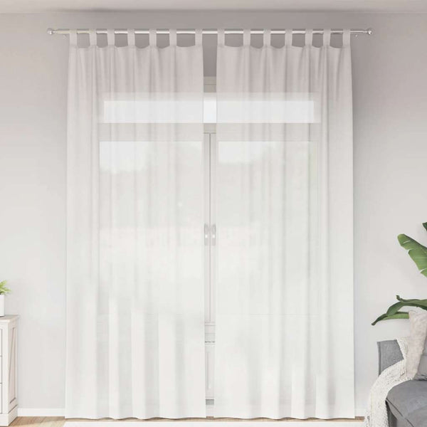 Weiße Voile Vorhänge mit Schlaufen, 140x260 cm, 2er-Set