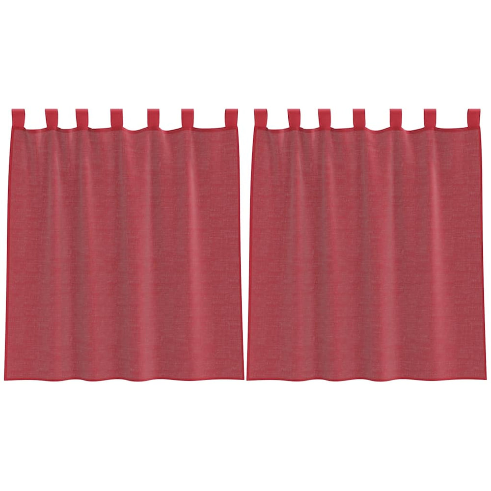 Weinrote Voile Vorhänge mit Schlaufen 140x140 cm, 2er-Set