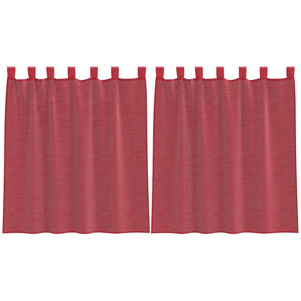 Weinrote Voile Vorhänge mit Schlaufen 140x140 cm, 2er-Set