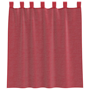Weinrote Voile Vorhänge mit Schlaufen 140x140 cm, 2er-Set