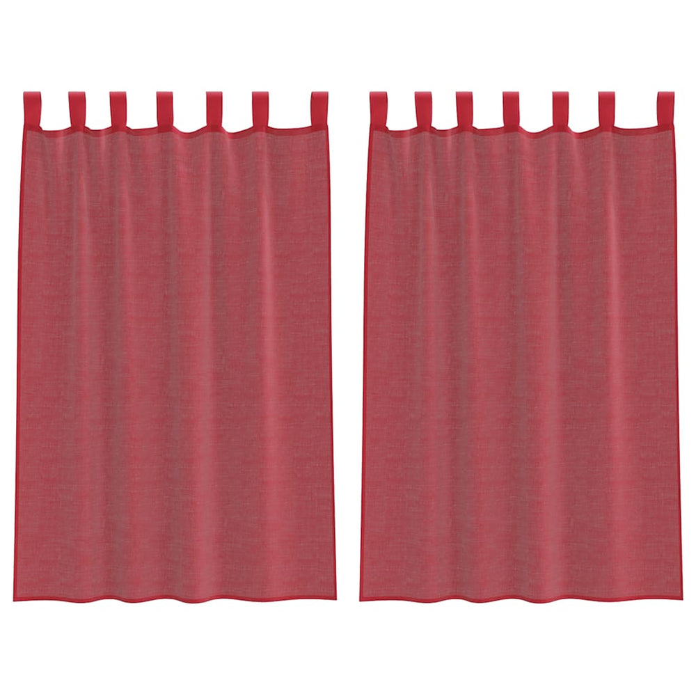 Weinrote Voile Vorhänge mit Schlaufen, 140x175 cm, 2er-Set