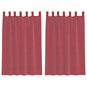 Weinrote Voile Vorhänge mit Schlaufen, 140x175 cm, 2er-Set